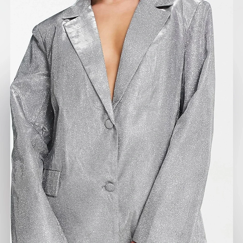 ASOS Sparkling Silver Blazer - Picture 4 of 4